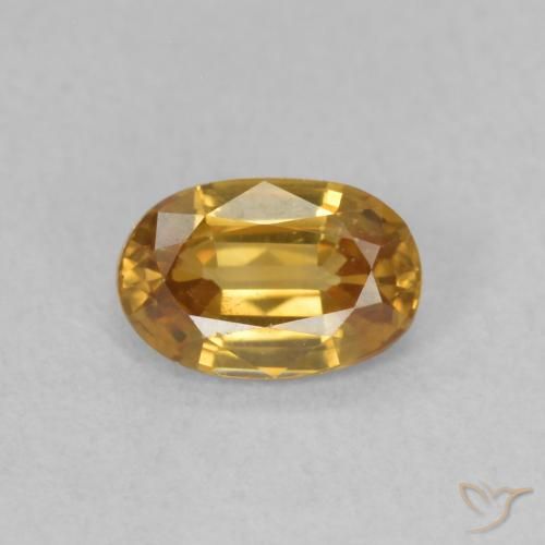 0.70ct 자연스러운 골든 브라운 지르콘, 타원형, VVS-VS