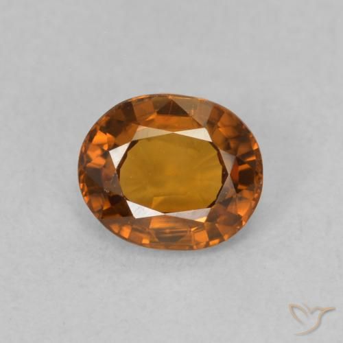 0.88ct 자연스러운 딥 오렌지 지르콘, 타원형, VVS-VS