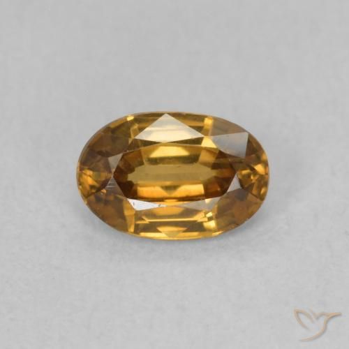 0.72ct 자연스러운 골든 브라운 지르콘, 타원형, VVS-VS