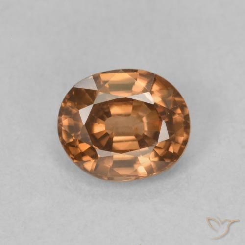 1.02ct 자연스러운 딥 오렌지 지르콘, 타원형, VVS-VS
