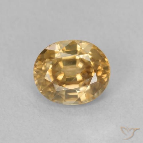 1.00ct 자연스러운 샴페인 지르콘, 타원형, VS
