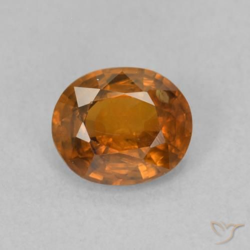 0.96ct 자연스러운 딥 오렌지 지르콘, 타원형, VS