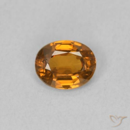 0.50ct 자연스러운 미디엄 오렌지 지르콘, 타원형, VVS-VS