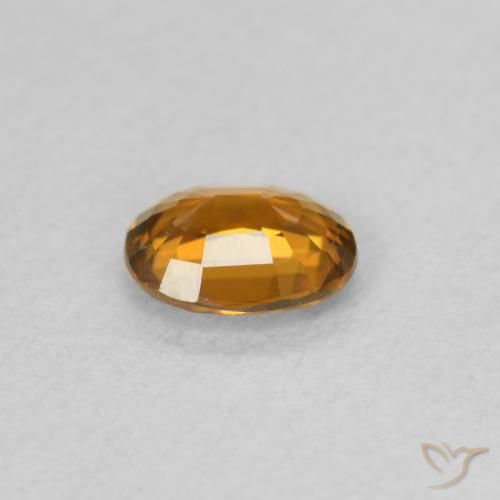 0.50캐럿 천연 미디엄 오렌지 지르콘, 타원형, VVS-VS