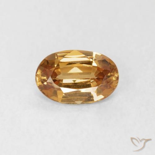 0.69ct 자연스러운 골든 브라운 지르콘, 타원형, VVS-VS
