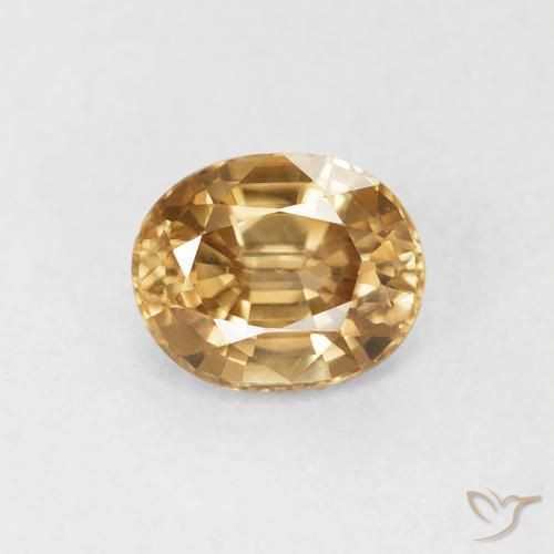 0.98ct 자연스러운 골든 지르콘, 타원형, VVS-VS