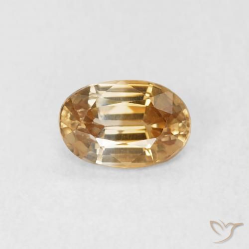 0.72ct 자연스러운 황금 복숭아 지르콘, 타원형, VVS-VS