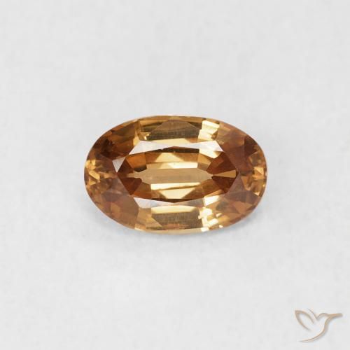 0.63ct 자연스러운 골든 브라운 지르콘, 타원형, VVS-VS