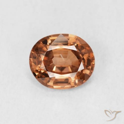 0.93ct 자연스러운 짙은 붉은 오렌지 지르콘, 타원형, VS