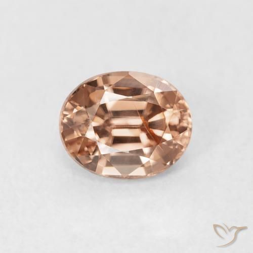 1.00ct 자연스러운 Light Grapefruit Pink 지르콘, 타원형, VS