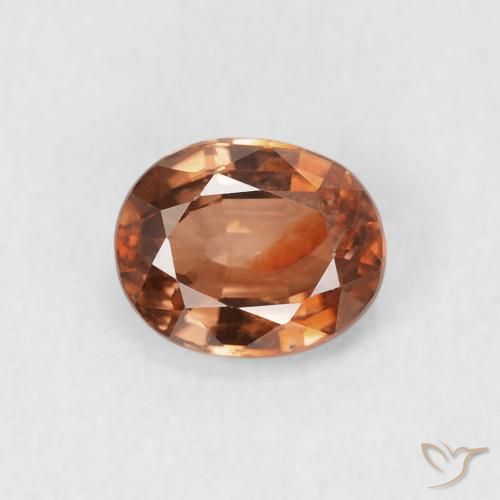 1.02ct 자연스러운 딥 오렌지 지르콘, 타원형, VS