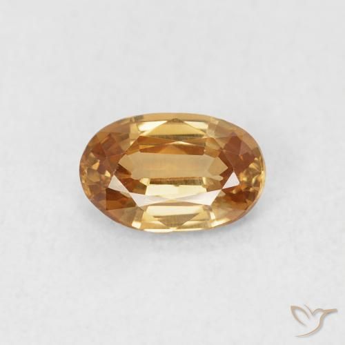 0.67ct 자연스러운 미디엄 골드 지르콘, 타원형, VVS-VS