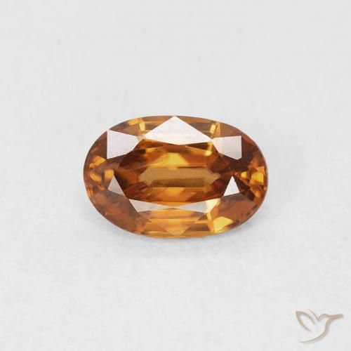 0.67ct 자연스러운 미디엄 오렌지 지르콘, 타원형, VVS-VS