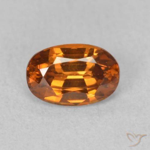 0.73ct 자연스러운 갈색 오렌지 지르콘, 타원형, VVS-VS