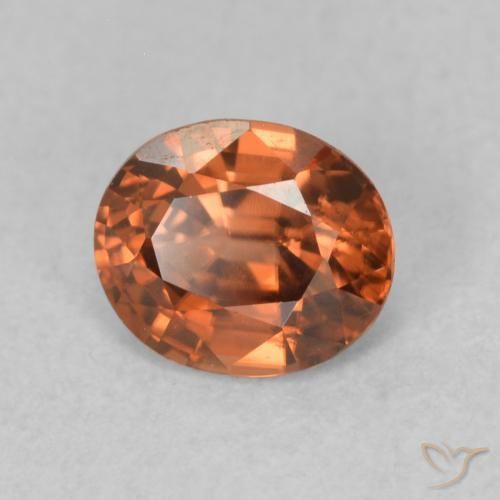 0.92캐럿 천연 Medium Dark-Orange 지르콘, 타원형, VVS-VS