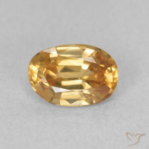 0.66ct 자연스러운 미디엄 골드 지르콘, 타원형, VVS-VS