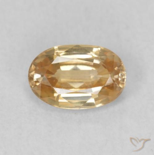0.70ct 자연스러운 라이트 피치 골든 지르콘, 타원형, VVS-VS