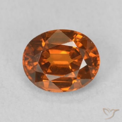 0.93ct 자연스러운 Medium Dark-Orange 지르콘, 타원형, VVS-VS