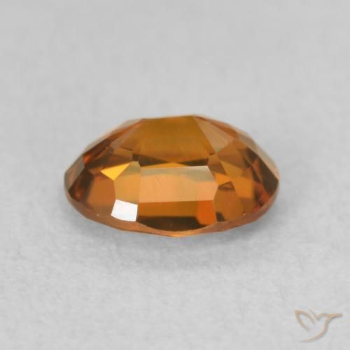 0.93캐럿 천연 Medium Dark-Orange 지르콘, 타원형, VVS-VS