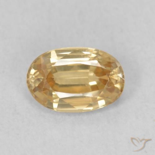 0.68ct 자연스러운 라이트 피치 골든 지르콘, 타원형, VVS-VS