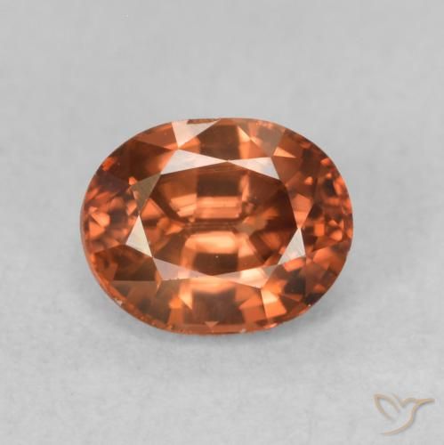 0.94ct 자연스러운 딥 오렌지 지르콘, 타원형, VVS-VS
