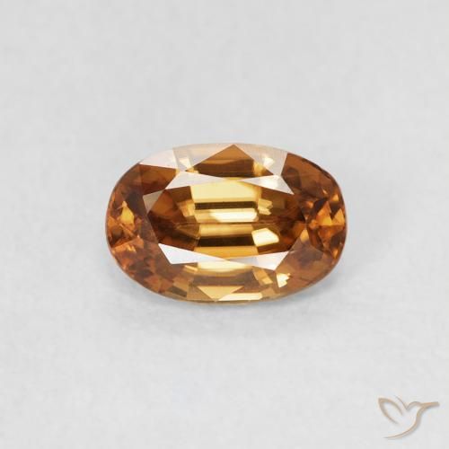 0.80ct 자연스러운 미디엄 오렌지 지르콘, 타원형, VVS