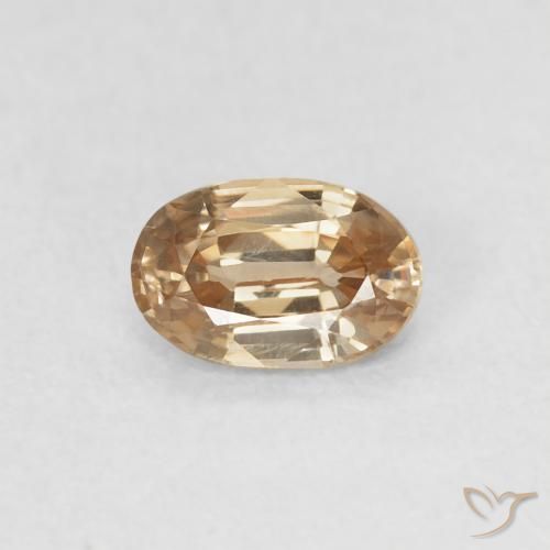 0.70ct 자연스러운 금 지르콘, 타원형, VVS