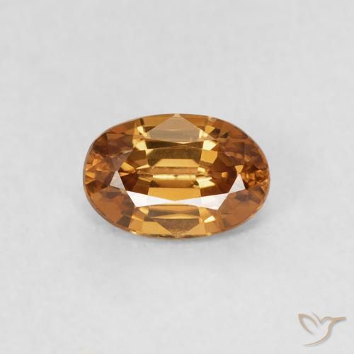 0.73ct 자연스러운 골든 브라운 지르콘, 타원형, VVS