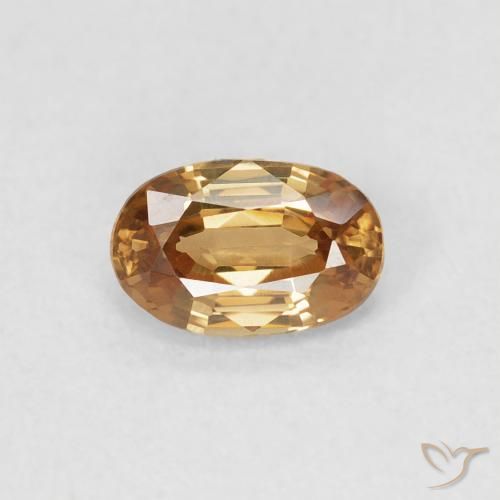 0.71ct 자연스러운 황금 복숭아 지르콘, 타원형, VVS