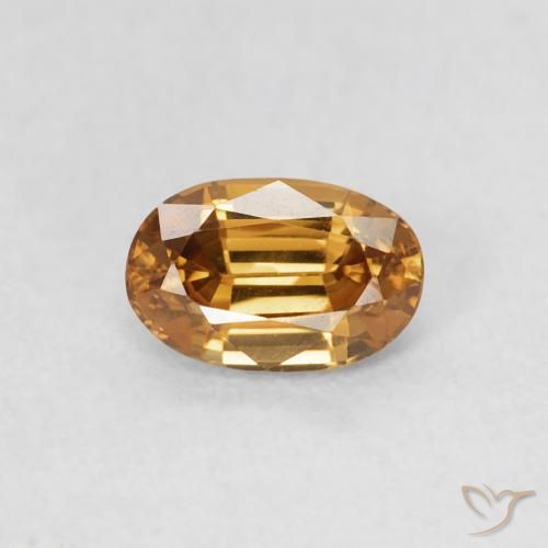 0.74ct 자연스러운 미디엄 골드 지르콘, 타원형, VVS