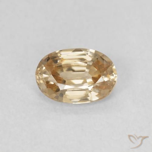 0.73ct 자연스러운 연노랑 지르콘, 타원형, VVS
