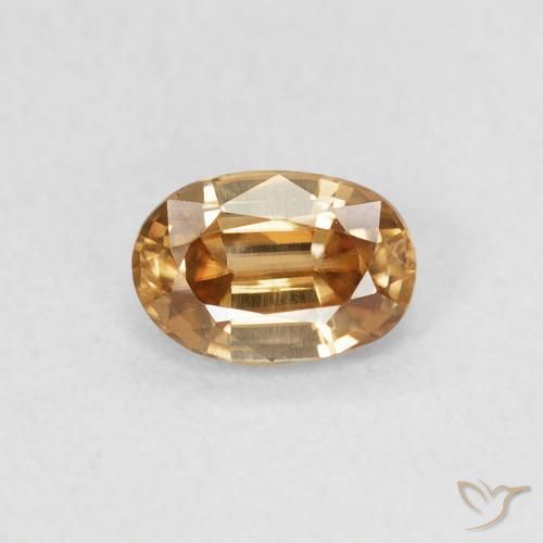 0.70ct 자연스러운 황금 복숭아 지르콘, 타원형, VVS