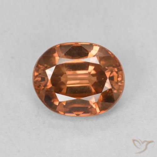 1.06ct 자연스러운 딥 오렌지 지르콘, 타원형, VS