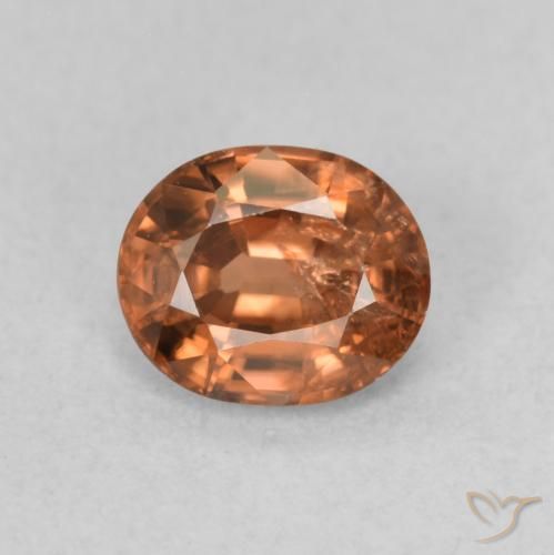 0.93ct 자연스러운 라이트 오렌지 지르콘, 타원형, VS