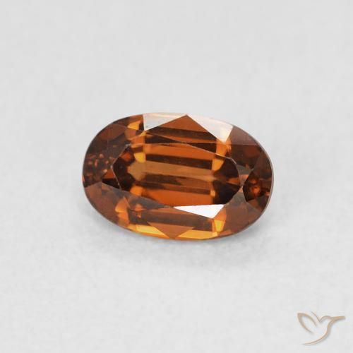 0.82캐럿 천연 Medium Dark-Orange 지르콘, 타원형, VVS