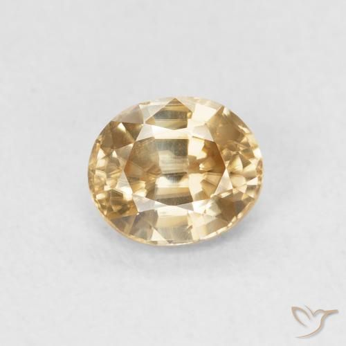 0.91ct 자연스러운 골든 지르콘, 타원형, VVS