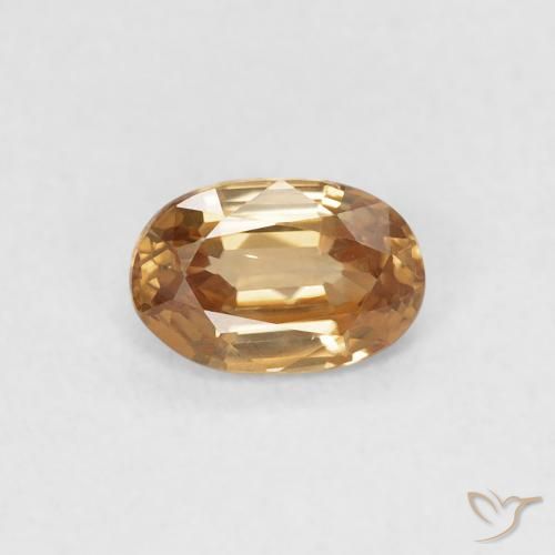 0.66ct 자연스러운 황금 복숭아 지르콘, 타원형, VVS