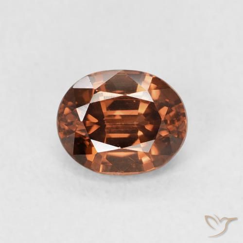 1.09ct 자연스러운 딥 오렌지 지르콘, 타원형, VVS