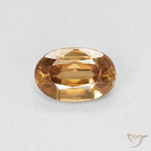 0.74ct 자연스러운 갈색 오렌지 지르콘, 타원형, VVS-VS