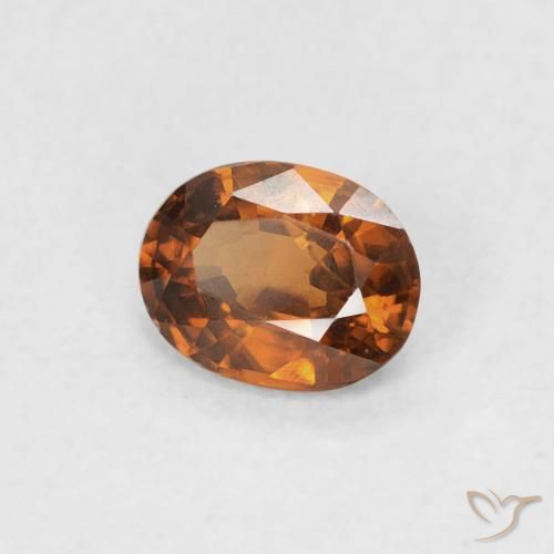 0.51캐럿 천연 Medium Dark-Orange 지르콘, 타원형, VVS-VS