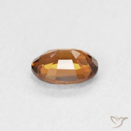 0.51캐럿 천연 Medium Dark-Orange 지르콘, 타원형, VVS-VS