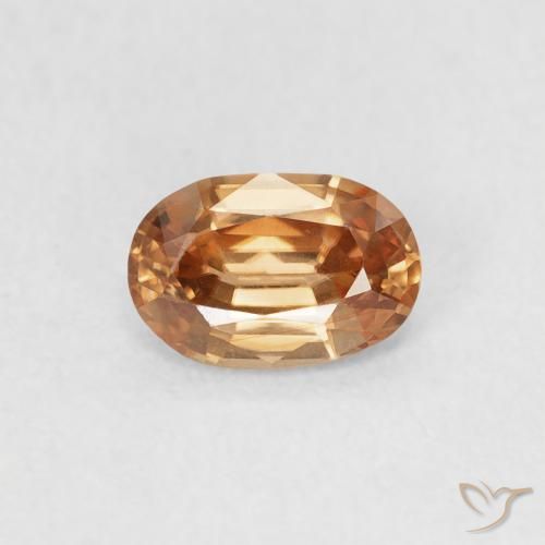 0.60ct 자연스러운 미디엄 오렌지 지르콘, 타원형, VVS-VS