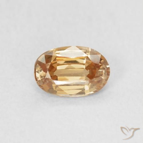 0.70ct 자연스러운 라이트 피치 골든 지르콘, 타원형, VVS-VS