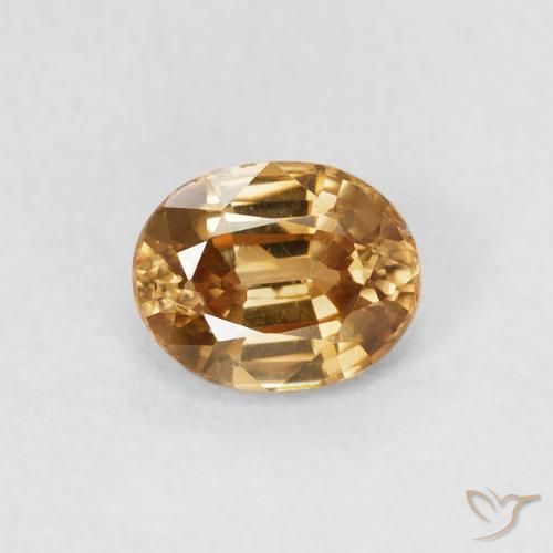 0.98ct 자연스러운 미디엄 골드 지르콘, 타원형, VS