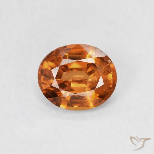 0.91ct 자연스러운 딥 오렌지 지르콘, 타원형, VS