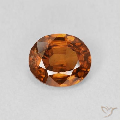 0.86ct 자연스러운 딥 오렌지 지르콘, 타원형, VS