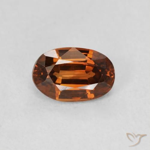 0.78ct 자연스러운 앰버 오렌지 지르콘, 타원형, VS