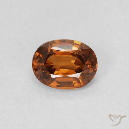 0.60ct 자연스러운 Medium Dark-Orange 지르콘, 타원형, VS