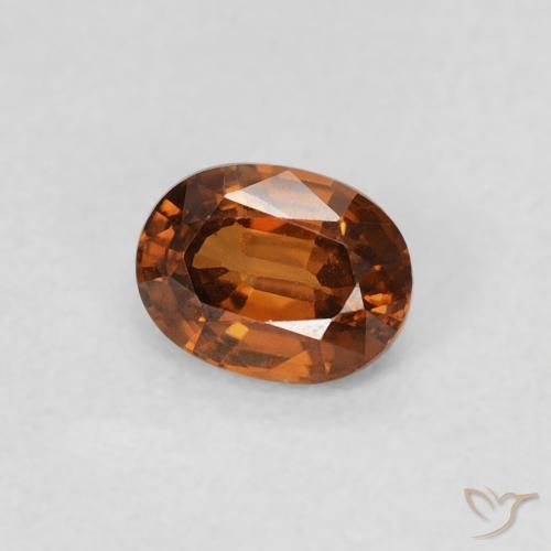 0.60캐럿 천연 Medium Dark-Orange 지르콘, 타원형, VS