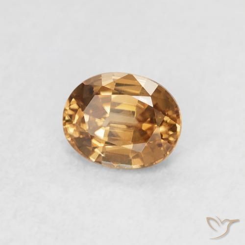 0.62ct 자연스러운 골든 브라운 지르콘, 타원형, VVS-VS